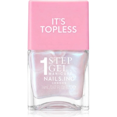 Nails Inc. Nails Inc. It’s Topless гел лак за нокти за дълготраен ефект цвят Kat Baby Pink Iridescent 14ml