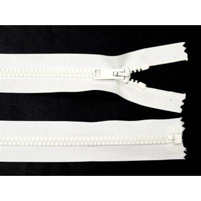 Kostěný zip no.5 rozepínací 80cm bundový color: 501 (6mm) bílá