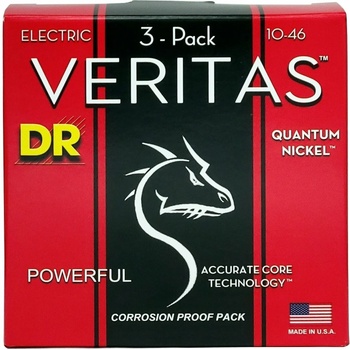 Image 1 of DR Strings VTE-10 Veritas 3-Pack Струни за електрическа китара (2-VTE-10-3PK)
