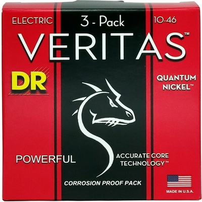 DR Strings VTE-10 Veritas 3-Pack Струни за електрическа китара (2-VTE-10-3PK)
