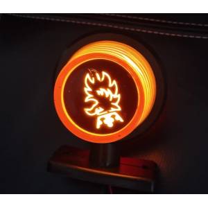  1 брой LED ЛЕД страничен габарит рогче 12 -24V оранжево - червено old school Неон Ефект с лого SCA