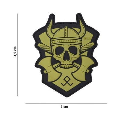 Nášivka 3D "Viking se sekyrami" - Oliva 101 INC