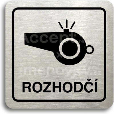 ACCEPT Piktogram rozhodčí III - stříbrná tabulka - černý tisk