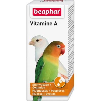 Beaphar vitamin A - Течен, високоусвоим витамин А за птици, в стъклено шише, 20 мл