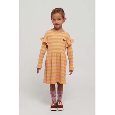 Bobo Choses Детска рокля Bobo Choses в жълто къса разкроена (223AC102)