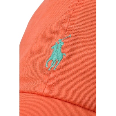 Ralph Lauren Памучна шапка с козирка Polo Ralph Lauren в оранжево с апликация 710667709 (710667709)