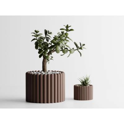 Кашпа Ancona голяма, 135x135xH100mm - Тъмнокафяв Мат