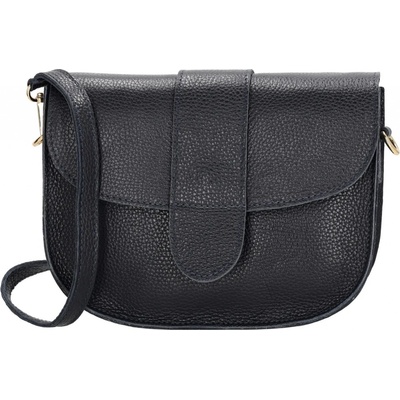 prešívaná kožená crossbody kabelka „Fame“ Tmavomodrá