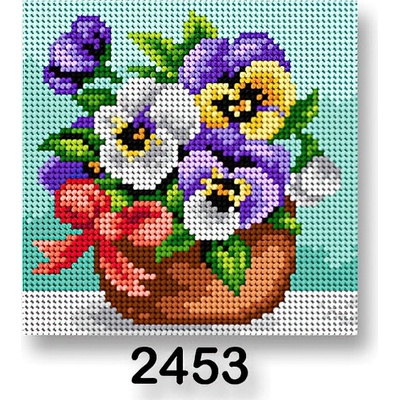 Stoklasa Vyšívací předloha 70244 2453 květiny 9 fialové macešky 15x15cm – Zboží Dáma
