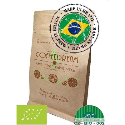 COFFEEDREAM BRAZÍLIE SINGLE ORIGIN ORGANIC pražení Hrubé mletí frenchpress filtrovaná káva 1 kg