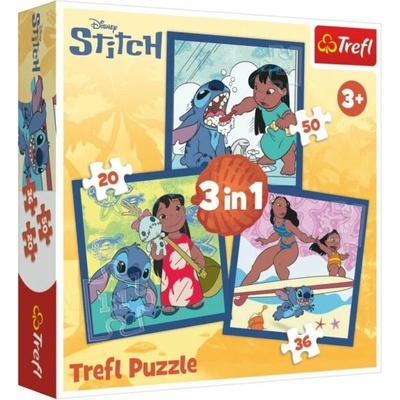 Puzzle Čas se Stitchem 3v1 (20,36,50 dílků) - autor neuvedený