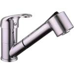 Inter Ceramic Смесител за кухня с изтегляем душ Inter Ceramic Oliviya, еднолостов, финиш гланциран хром (7190049)