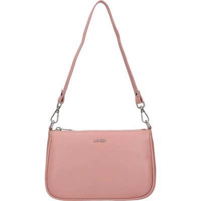 Lagen Malá kožená crossbody kabelka LG-775 Růžová