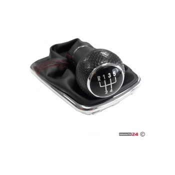 Paolo Топка за скоростен лост с маншон съвместима с VW Golf / Bora с 5 скорости - червен конец