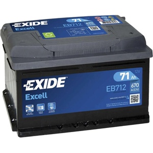 Exide Excell 71Ah 670A right+ (EB712)