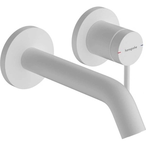 Hansgrohe Tecturis S - Смесител за мивка за вграждане, с изпразнител, за двуотворен монтаж, EcoSmart, бял мат 73350700 (73350700)