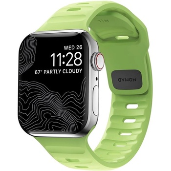 Nomad Силиконова каишка за Apple Watch 42мм, 44мм, 45мм, 46мм, Ultra, Ultra 2 49мм - Nomad Sport Strap Glow 2.0 (светлозелен) (NM01580085)