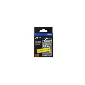 Brother Heat Shrink Tube Black on Yellow 5.2mm (HSE611E)