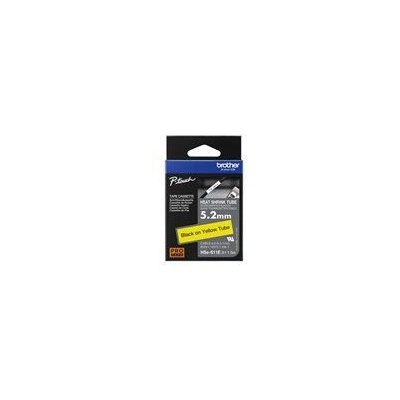 Brother Heat Shrink Tube Black on Yellow 5.2mm (HSE611E)