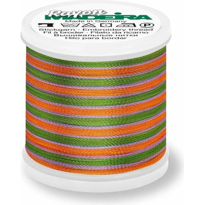 Vyšívací nit Madeira Rayon Multicolor č. 40 (200m) barva 2143 med. green/purple/gold