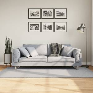 vidaXL Килим HUARTE с къс косъм, мек и миещ се, сив, 100x200 см (375074)