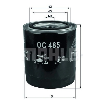 Olejový filter MAHLE ORIGINAL OC 485 (OC485)