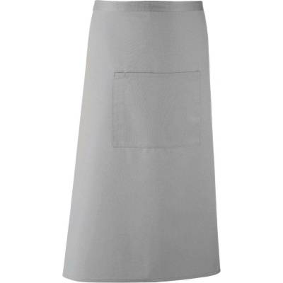 Premier Workwear Dlouhá zástěra do pasu s kapsou Světle šedá
