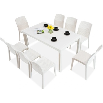 BICA Хюстън/Вирджиния бял комплект градински мебели за 8 души Bica (BC9094BL-8x9095BL)