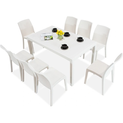 BICA Хюстън/Вирджиния бял комплект градински мебели за 8 души Bica (BC9094BL-8x9095BL)