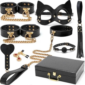 Image 1 of X Fun Bdsm Комплект от естествена кожа "black wolf" 9 части