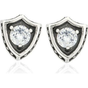 Sam's Artisans náušnice Crystal Coat of Arms chirurgická oceľ INM018