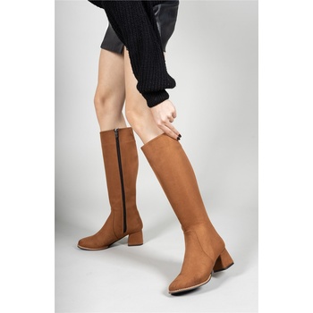 Riccon Дамски ботуши от велур 0012064 - Таба #326245 (326245_Кафяво)