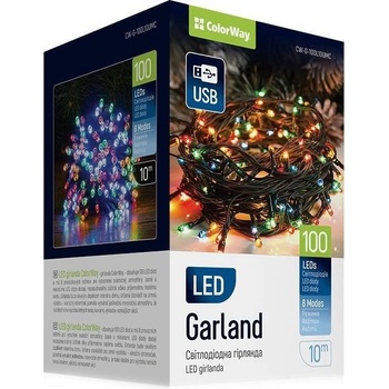 ColorWay CW-G-100L10UMC LED reťaz 100× LED Viacfarebná Dĺžka 10 m USB