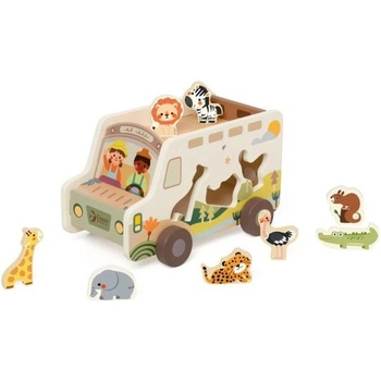 Teddies Авто сафари дървена вложка 9бр