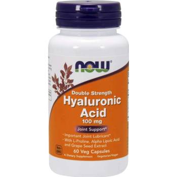 NOW Hyaluronic Acid dvojitá síla 100 mg 60 rostlinných kapsúl
