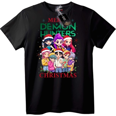 NOONEBRAND Тениска Весели Ловци на Демони - 7XL, Black