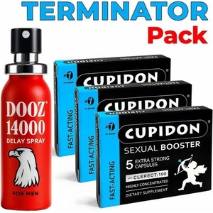  TERMINATOR Pack Купидон Сексуален Стимулант 15бр + DOOZ 14000 задържащ спрей