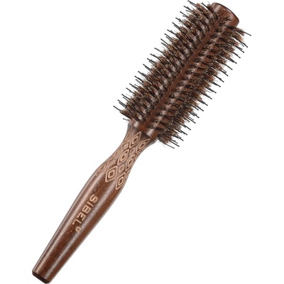 Sibel Decopro kulatý dřevěný kartáč na vlasy s kančími a nylonovými štětinami 8470081 25 mm