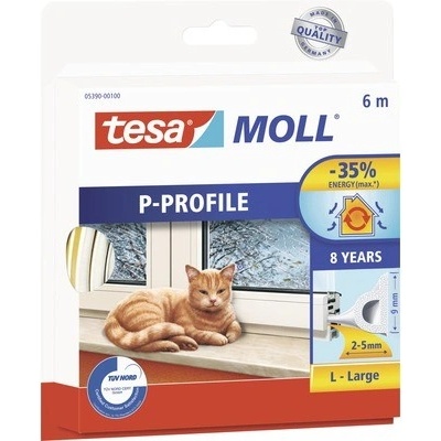těsnění okenní a dveřní "P" 9x5.5mm BÍ (6m)