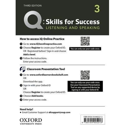 Q Skills for Success 3 Listening & Speaking Teacher´s Access Card, 3rd - Miles Craven