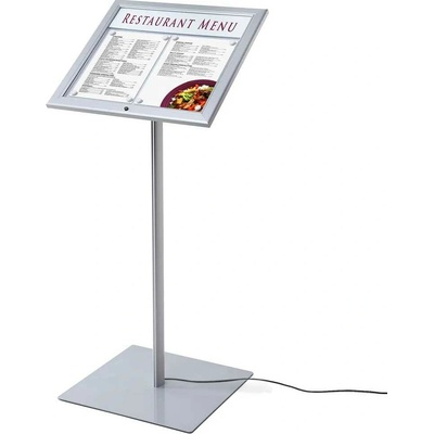 A-Z Reklama CZ Volně stojící Menuboard s vitrínou 2×A4 a LED osvětlením