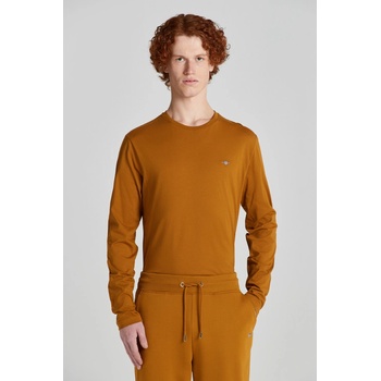 Gant tričko Reg Shield LS hnedé