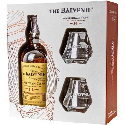 Balvenie 14YO Caribean Cask 43% 0,7 l (dárkové balení 2 sklenice)