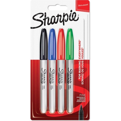 Sharpie Комплект перманентни маркери Sharpie, F, 4 цвята, блистер (27667-А)