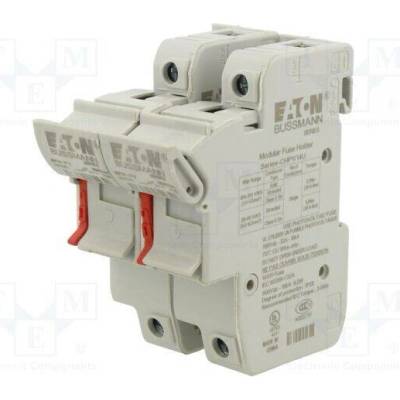 BUSSMANN CHPV142U Zásuvka; 14x51mm; na přípojnici DIN; 50A; 690VAC; Póly: 2; 1,5kVDC