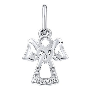 SILVEGO Strieborný prívesok anjel Abda s čírymi Brilliance Zirconia MW2233P