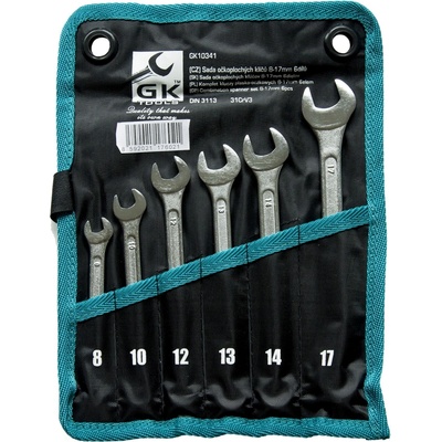 GK Tools sada plochých klíčů, chrom 12 dílů 6-32 mm P16033/P