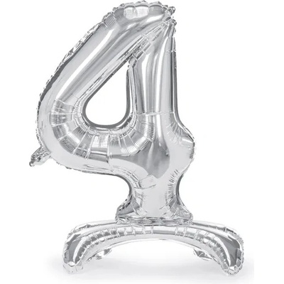 PartyDeco Свободностоящ балон от фолио 4 сребрист 70 см