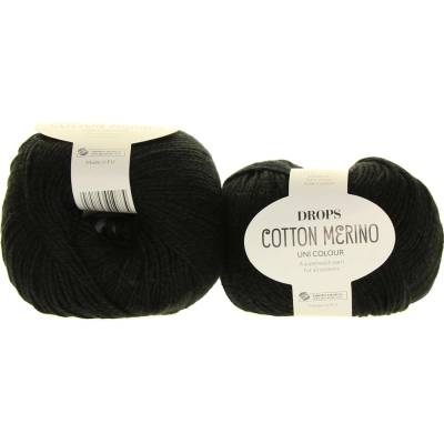 Drops Cotton Merino 02 černá