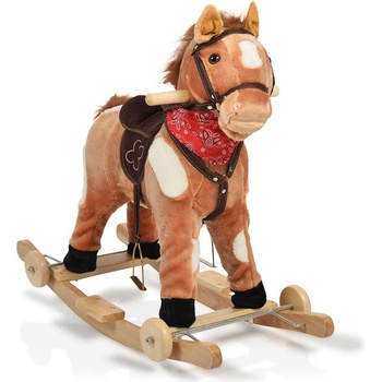 MONI Люлка плюшена кон Thunder с колелца